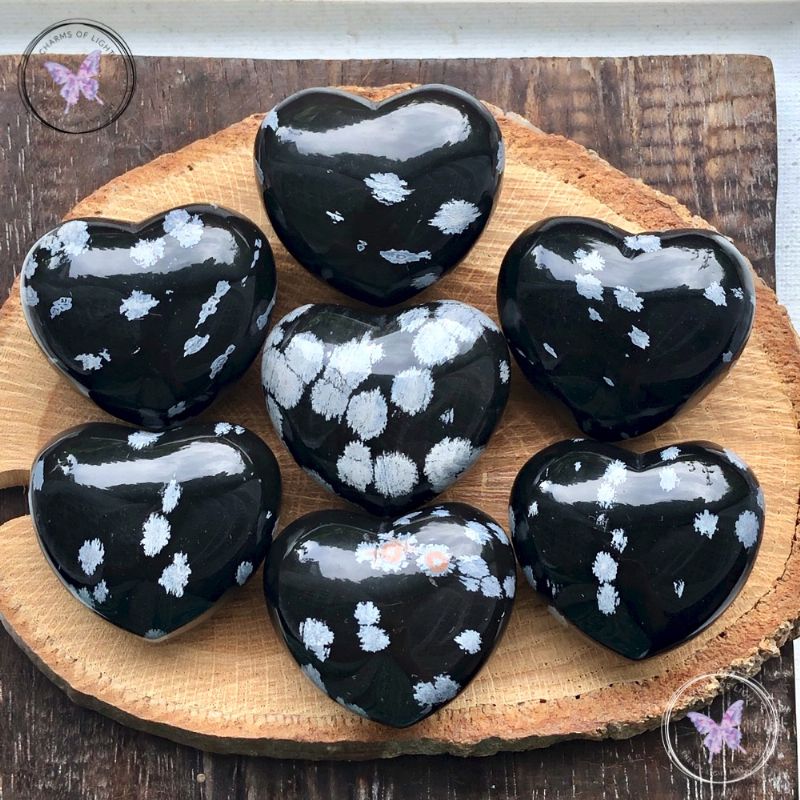 Snowflake Obsidian Heart